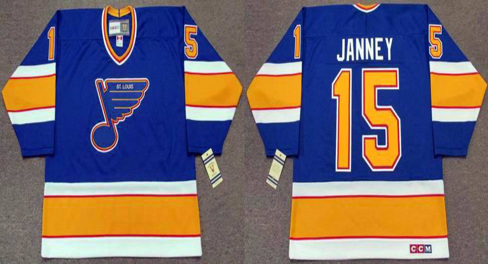 2019 Men St.Louis Blues #15 Janney blue CCM NHL jerseys->st.louis blues->NHL Jersey